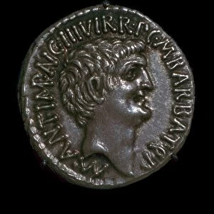Silver Denarius of the Roman politician Mark Antony, 1st century BC