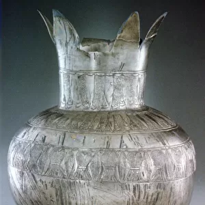 Silver pomegranate vase, from Tutankhamuns tomb, 14th century BC