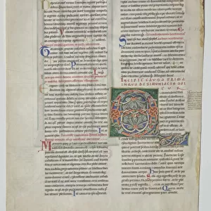 Single Leaf from a Decretum by Gratian: Decorated Initial Q[uidam habens filium obtulit]