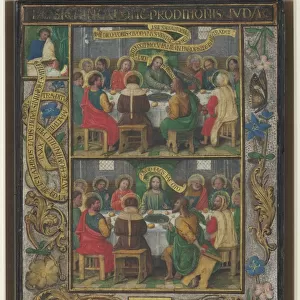Single Leaf with Scenes from the Last Supper, c. 1525-1530. Creator: Simon Bening (Flemish