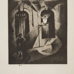 Sinister Paris Night, pub. 1929. Creator: Christopher Richard Wynne Nevinson 