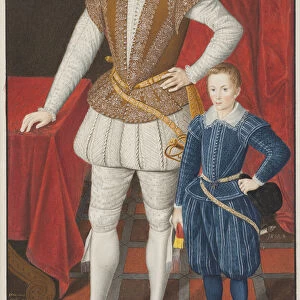 Sir Walter Raleigh and son, 1602. Artist: Anonymous