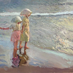 The three sisters on the beach, 1908. Creator: Sorolla y Bastida, Joaquin (1863-1923)