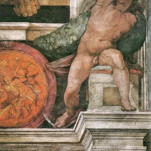 Detail of the Sistine Chapel ceiling in the Vatican, 1508-1512