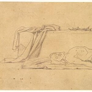 Sketch of the Dead Christ Lying by the Sepulchre, 1800s. Creator: Jules Eugene Lenepveu
