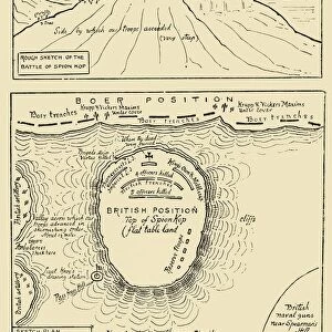 Sketch and Plan of the Battle of Spion Kop, 1900. Creator: Unknown