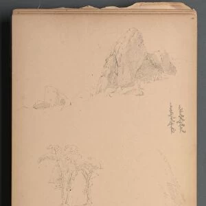 Sketchbook, page 09: Mountians and Rocks, 1859. Creator: Sanford Robinson Gifford (American