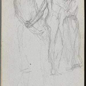 Sketchbook, page 10: Figures Embracing. Creator: Ernest Meissonier (French, 1815-1891)