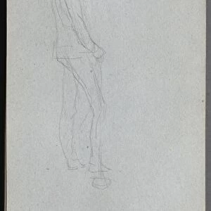Sketchbook, page 11: Figure in Profile. Creator: Ernest Meissonier (French, 1815-1891)