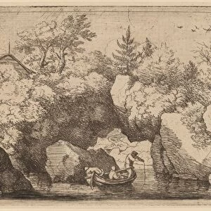 Skiff under a Cleft Rock, probably c. 1645 / 1656. Creator: Allart van Everdingen
