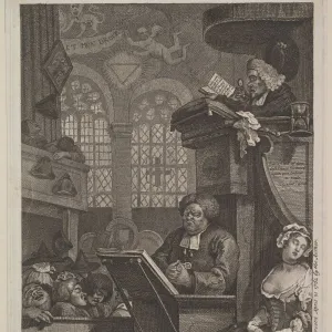 The Sleeping Congregation, April 21, 1762. Creator: William Hogarth