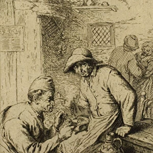 Two Smokers, c. 1845. Creator: Charles Emile Jacque