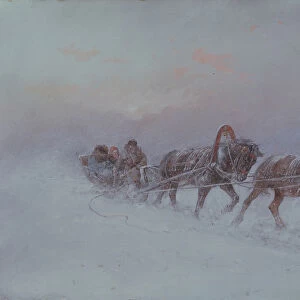 Snowstorm, 1901. Artist: Karasin, Nikolai Nikolayevich (1842-1908)