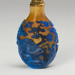 Snuff Bottle with a Figure on Mule in Landscape, Qing dynasty (1644-1911), 1760-1820