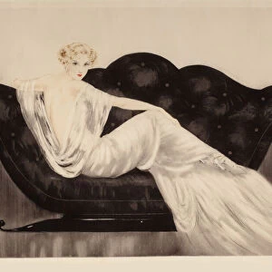The Sofa, 1937. Creator: Icart, Louis Justin Laurent (1888-1950)