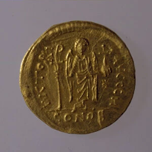 Solidus of Justinian I, 527-565. Artist: Numismatic, Ancient Coins