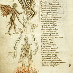 A soul pulled from his corpse by a demon. (From The Scale of Perfection by Walter Hilton), ca 1460. Artist: Anonymous