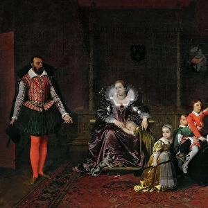 The Spanish ambassador surprises Henri IV playing with his children, 1817. Creator: Ingres