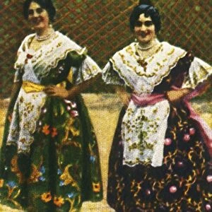 Spanish women in traditional costume, c1928. Creator: Unknown