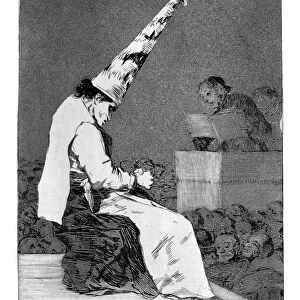Those specks of dust, Perrico the cripple, 1799. Artist: Francisco Goya