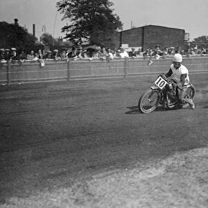 Speedway race at Lea Bridge Stadium, Leyton, London, 1928. Artist: Bill Brunell