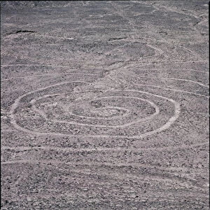 Spiral design, Nazca Lines, Ica, Peru, 2015. Creator: Luis Rosendo