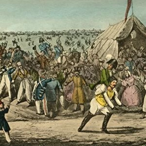 Sporting in France- Mr. Jorrocks beats the Baron for Speed, 1838. Artist: Henry Thomas Alken