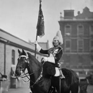 Squadron Corporal Major of the 1st Life Guards with standard, 1896. Artist: Gregory & Co