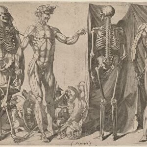 Squelettes et Ecorches, c. 1540-1545. Creator: Domenico del Barbiere
