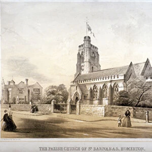 St Barnabas Church, Homerton, Hackney, London, c1850. Artist: CJ Greenwood