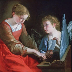 St Cecilia and an Angel, c1617-1618 and c1621-1627. Artist: Orazio Gentileschi