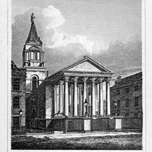 St Georges Church, Bloomsbury, Holborn, London, 1817. Artist: W Wallis