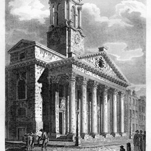 St Georges Church, Hanover Square, Westminster, London, 1810. Artist: John Le Keux
