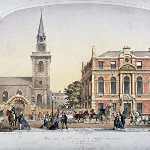 St Jamess Church, Piccadilly and the new vestry hall, London, c1856