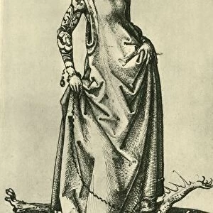 St Margaret trampling a demon, mid-late 15th century, (1943). Creator: Martin Schongauer