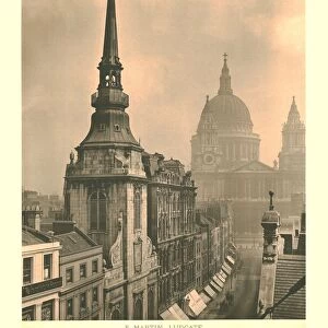 St Martin, Ludgate, View from the South West, mid-late 19th century. Creator: Unknown