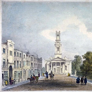 St Marys Church and Crooms Hill, Greenwich, London, c1825