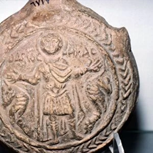 St. Menas, Pilgrim Flask from Abu Mina, Mariut, Egypt, 6th-7th Century