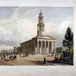 St Pancras New Church on the Euston Road, London, c1822. Artist: T Kearnan