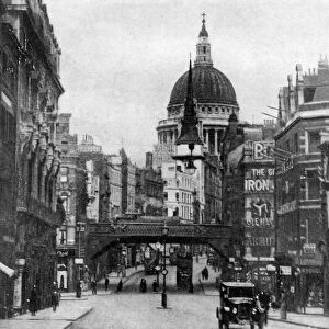 St Pauls Cathedral from Fleet Street on a Sunday, London, c1930s