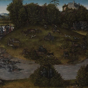 Stag Hunt with the Elector Frederick the Wise, after 1529. Artist: Cranach, Lucas, the Elder (1472-1553)