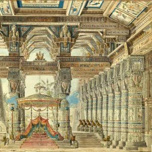 Stage design for the ballet Caesar in Egypt by G. Haendel, 1834. Artist: Roller, Andreas Leonhard (1805-1891)