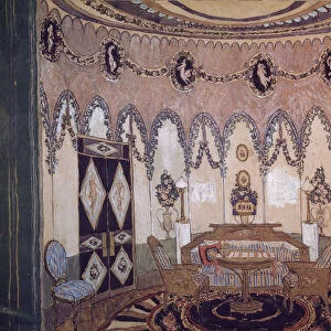 Stage design for the theatre play Two Brothers by M. Lermontov, 1915. Artist: Golovin, Alexander Yakovlevich (1863-1930)
