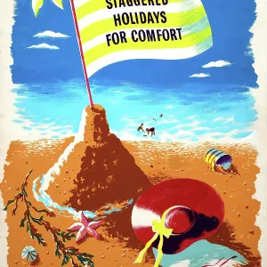 Staggered holidays for comfort. There's more room... WWII poster, between 1939 and 1946 Staggered holidays for comfort. There's more room... WWII poster, between 1939 and 1946