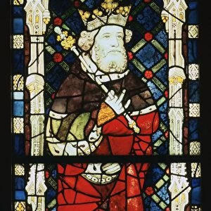 Stained glass window of King Cnut, 15th century
