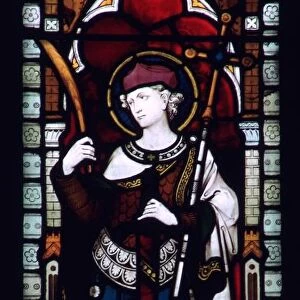 Stained glass window of St Alban in Hereford Cathedral, 3rd century