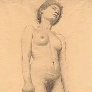 Standing Female Nude, probably 1878-79. Creator: Otto H. Bacher (American, 1856-1909)