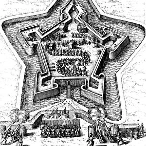 Star Fort defended by a moat coming under siege, 1617-1619