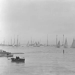 Start of 6 Metre Class boats for the first British-American Cup, 1921