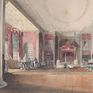 The State Bed Chamber, Stowe Buckinghamshire, 1838. Creator: Joseph Nash